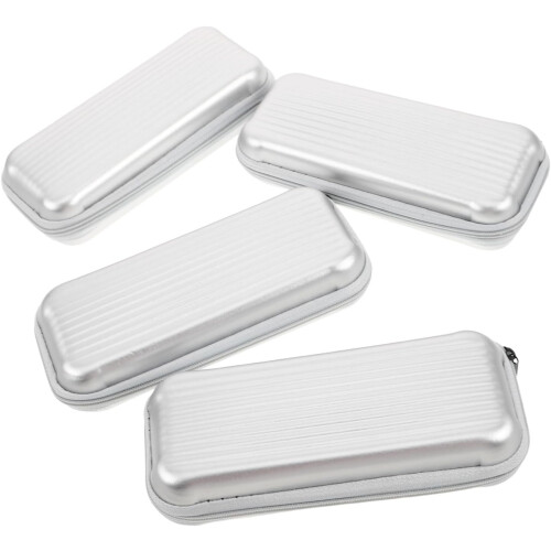 Custodia portatile per occhiali da vista e da sole, composta da 4 pezzi, con cerniera e materiale morbido.