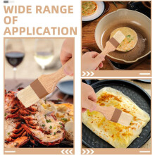 4 brochas para untar, utensilios de cocina con mango de madera, brochas portátiles para salsas y mantequilla.