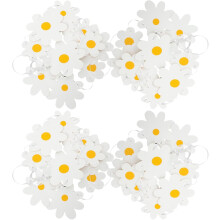 4-teiliges Gänseblümchen-Geburtstagsbanner, Gänseblümchen-Dekorationen im Boho-Stil, weißes Papier, leicht, vielseitig einsetzbar