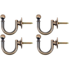 4 Stück Gardinenhalter, Wandhaken, Zinklegierung, robust, moderner Stil, dekorativ, Retro