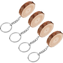 4er-Set niedliche Schlüsselanhänger aus handbemaltem Holz, DIY-Anhänger, rustikale Deko-Anhänger