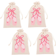4pcs Ballet Dance Drawstring Bag Storage Pouch for Dance Shoes Ballet Shoe Pouch and Performances