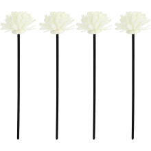 Lot de 4 bâtonnets diffuseurs de parfum en forme de fleur, en rotin et PE.
