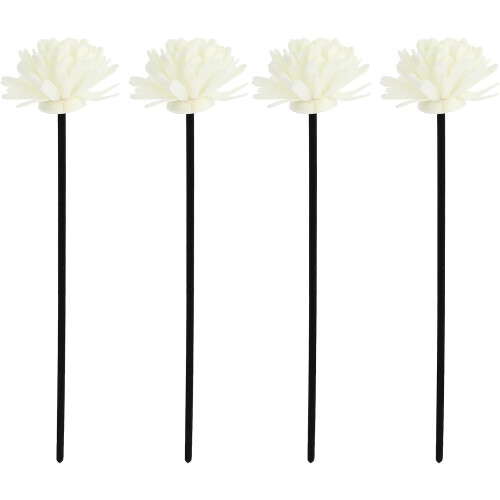 Lot de 4 bâtonnets diffuseurs de parfum en forme de fleur, en rotin et PE.