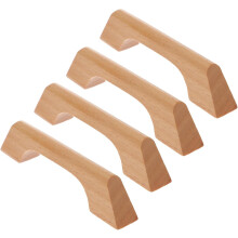 Lot de 4 poignées de tiroir en bois - Installation stable, fonctionnement fluide, style moderne et élégant
