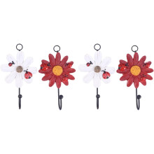 4er-Set Huthaken in Sonnenblumenform, Hängehaken, Schlüsselhalter zur Wandmontage für mehr Ordnung im Haushalt