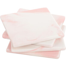 4er-Pack verschleißfeste Keramik-Untersetzer, marmoriert, quadratisch, hitzebeständig, schützt Tisch, elegant, modern, natürlich, für Zuhause