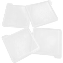 4 moldes cuadrados de silicona para posavasos de resina, fáciles de usar y limpiar.