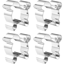 Biscuit Mold Non-Stick Stainless Steel Dog Shape 4pcs Baking Tool Easy to Clean