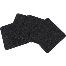 4er-Set Filz-Kork-Untersetzer, hitzebeständige Becheruntersetzer, Tischschutz, Platzsets, schwarz, schlicht, dekorativ