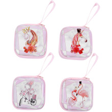 4 monederos de unicornio de dibujos animados, adorables carteras para niñas, bolsa de almacenamiento de unicornio, monedero de moda, color aleatorio.