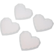 4-teiliges herzförmiges Silikonform-Set für selbstgemachte Untersetzer aus Kristall-Epoxidharz, kleines Herz-Diamant-Design