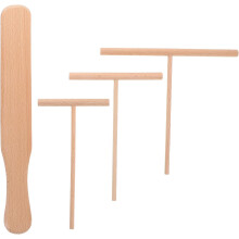 4-teiliges Set aus Holz: Pfannkuchenspatel und -streicher, T-förmiger Crêpe-Teigschaber, leicht