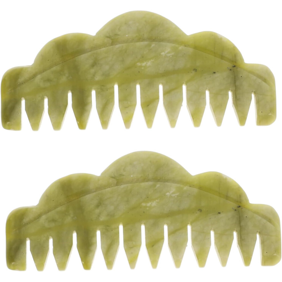 Hkhbjs 4Pcs Jade Comb Scraping Plate For Scalp Therapy Muscle Scraping Tool For Hair Care And Trigger Point Relief