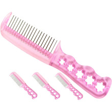 4-teiliges Set aus Stahl-Perückenkämmen, rosa Haarbürsten für Damen, professionelles Haarstyling, Perückenkämme für Zuhause