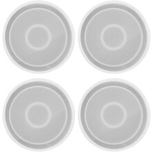 Juego de 4 moldes redondos de silicona para tazas, posavasos y manualidades con resina epoxi, tamaño grande.