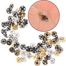 100 juegos de mini botones a presión de cobre de 6 mm para ropa, broches de presión metálicos para coser.