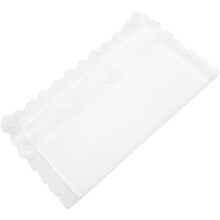 Lace Hanky Cotton Handkerchiefs Soft Feel Easy to Wash 4pcs White with Lace Embroidery Simple Minimalist Style for Daily Use
