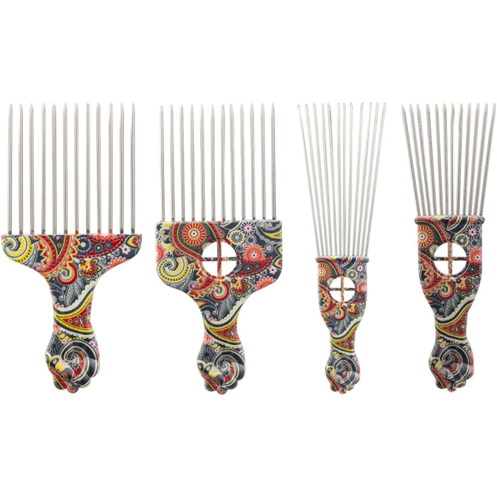 Hkhbjs 4Pcs Wide Tooth Hair Pick Combs For Curly Hair Afro Pick Styling Tools
