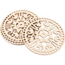 4pcs Wooden Crochet Basket Bottom Weaving Base for Crafts Knitting Accessories