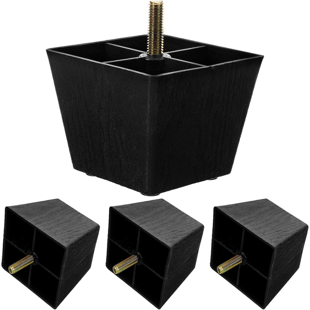 4Pcs Square Plastic And Metal Sofa Legs Replacement Furniture Feet For Sofas And Cabinets 5455468324086