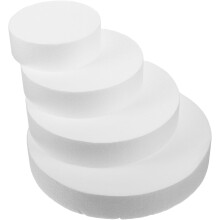4-teiliges Set aus Schaumstoff-Kuchenattrappen, 15-30 cm, verschiedene Größen, weiße Kuchenmodelle