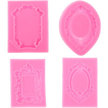 Moules à chocolat en silicone et cadre élégant et détaillé de style vintage (4 pièces).