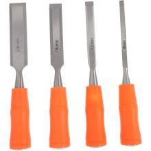 Lot de 4 ciseaux Ă bois Ă sculpter, avec manche en plastique, pour vos projets de bricolage et de travail du bois.