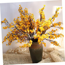 3 künstliche, atemberaubende Kunstblumen für die Vase, aus hochwertigem, orangefarbenem Seidenstoff und Kunststoff.