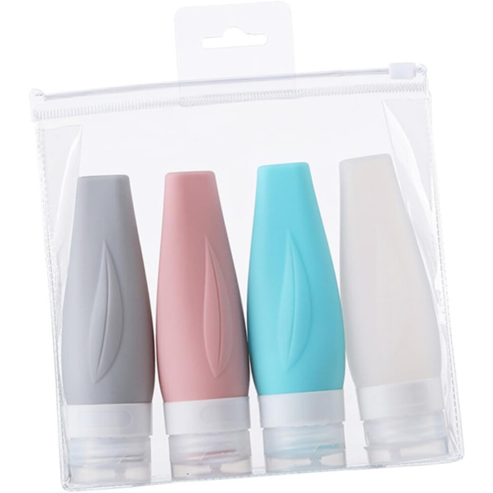 Hkhbjs Travel Bottles Silicone Conditioner Bottle 4Pcs 90Ml Refillable Squeeze Leakproof