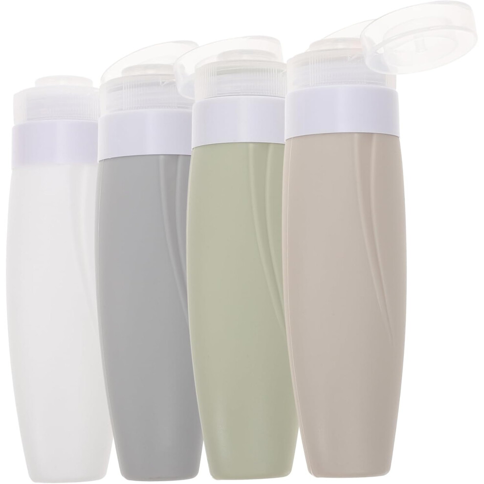Hkhbjs 4Pcs Silicone Travel Bottles Leak Squeeze Bottles For Toiletries Shampoo Dispenser