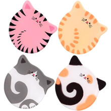 4er-Set Acryl-Untersetzer mit Katzenmotiv, hitzebeständig, schützen Tischkratzer