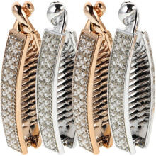 4er-Pack Strass-Perlen-Haarspangen für Damen, rutschfeste Haarclips für Pferdeschwänze und Hochsteckfrisuren