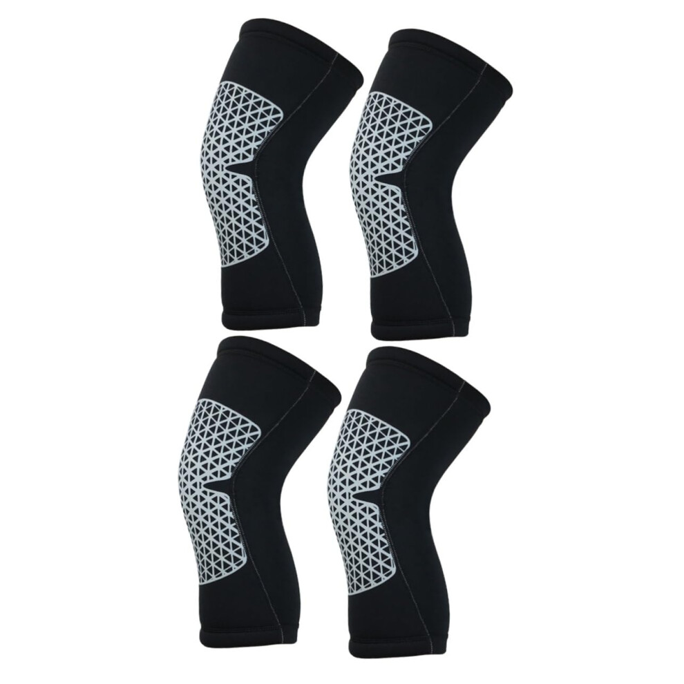 Hkhbjs 4Pcs Knee Protector Sports Leg Guards Support For Running Cycling Stretch Sleeve Brace Compression