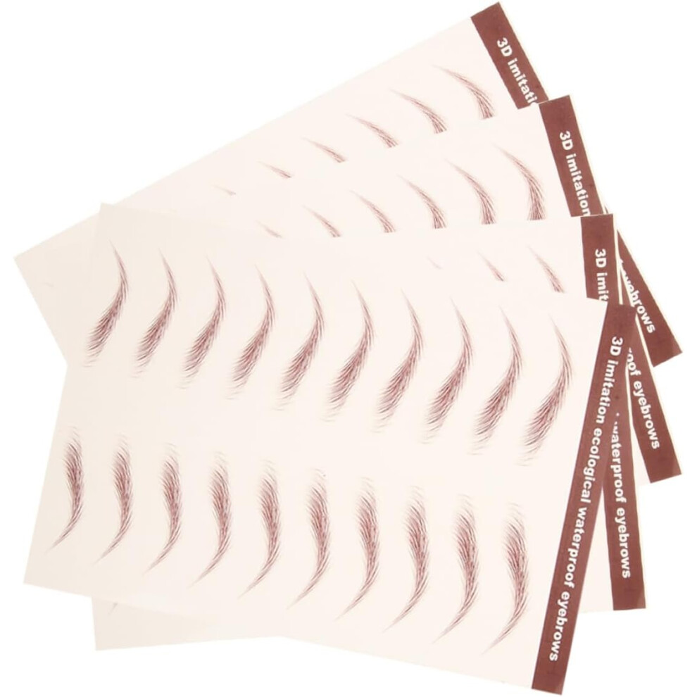 Hkhbjs Waterproof 3D Realistic Brown Eyebrow Tattoo Stickers 4 Sheets Peel Off Eye Brow Transfe