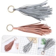 2er-Set Damen-Schlüsselanhänger aus Leder mit Quaste, stilvoller Halter für Handtasche und Autoschlüssel