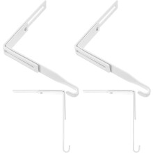 4pcs Adjustable Over Door Cabinet Hooks Metal Hooks White Punch-Free Heavy Duty Hanging Organizers