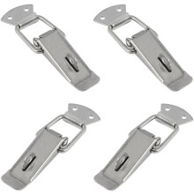4pcs Sturdy Spring Loaded Toggle Hasps Stainless Steel Latch Buckles