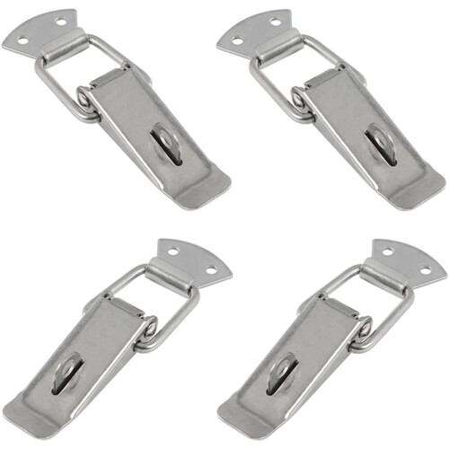 4pcs Sturdy Spring Loaded Toggle Hasps Stainless Steel Latch Buckles