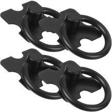 Schwarze Ring-Schubladengriffe, 4 Stück, Vintage-Metallgriffe für Kleiderschrank und TV-Schrank