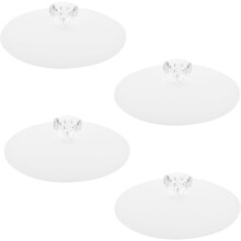 4 coperchi in silicone per tazze domestiche con angoli arrotondati, design semplice, pratici e a prova di perdite.