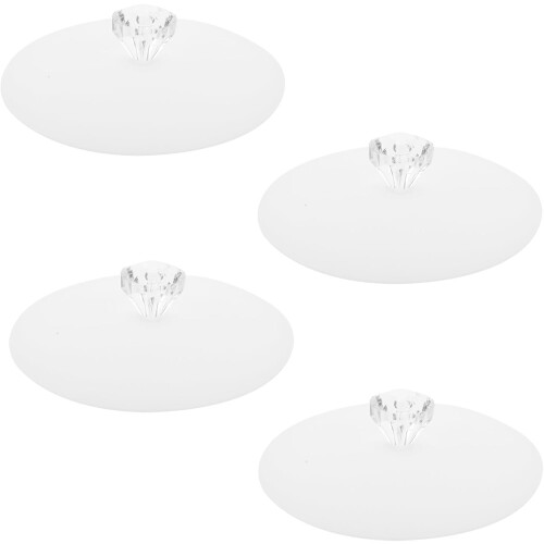 4pcs Silicone Household Cup Lid with Rounded Corners Simple Design Practical Leak-proof Mug Covers