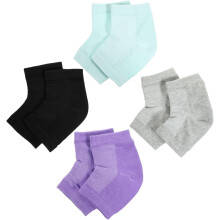 4pairs rachaduras calcanhar meias Gel calcanhar meias pés cuidado tornozelo hidratante protetor para rachaduras reparação mulheres uso