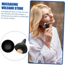 2 Stück Tragbares Gesichtsmassage-Rollperlen-Gesichtsmassage-Vulkanstein-Hautpflege-Werkzeug