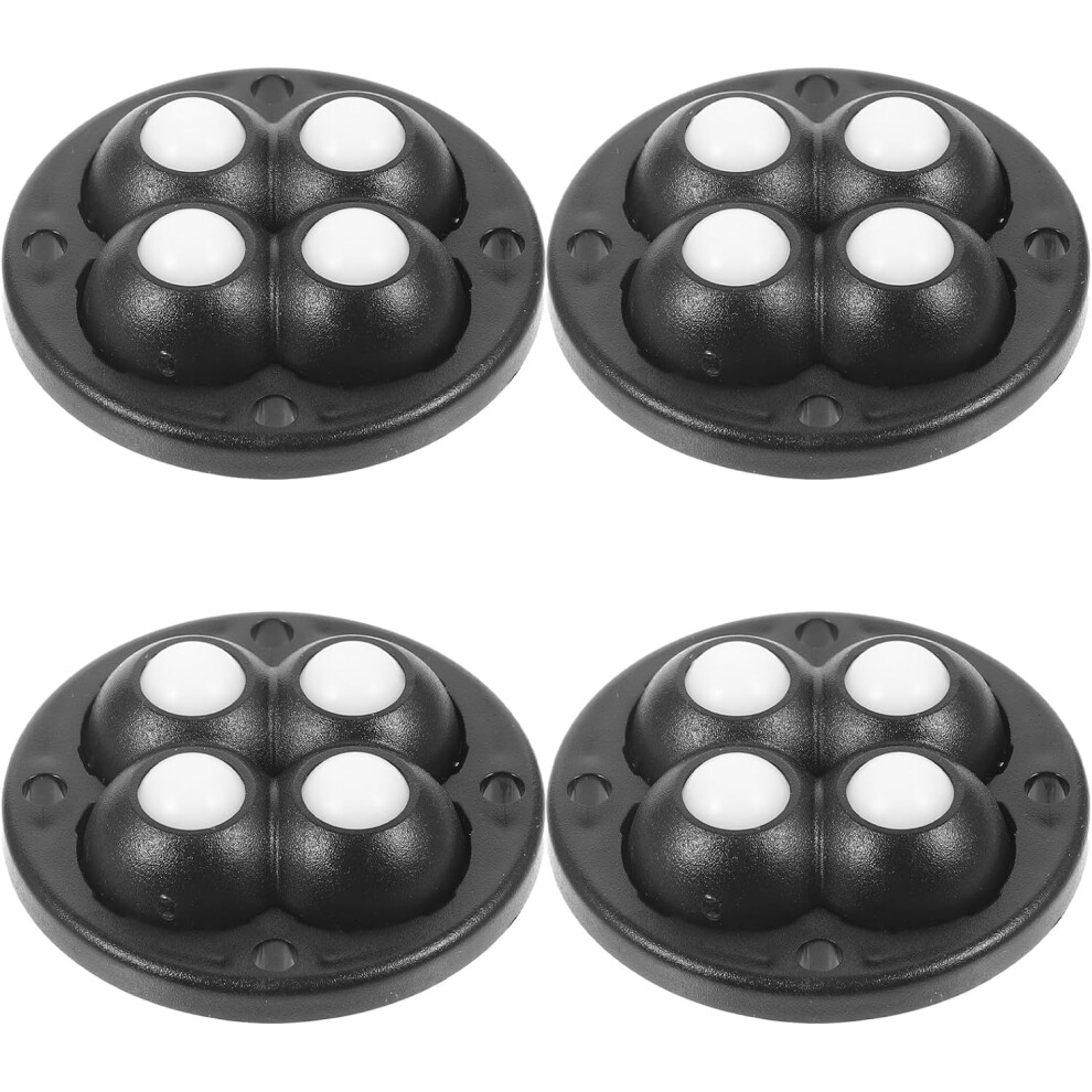 4Pcs Self-Adhesive Small Swivel Casters With Nylon White And Black Ball Bearings 8686962953541