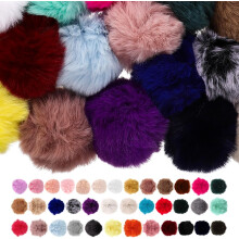 37pcs 8cm Faux Fur Pom Poms DIY Craft Pendants Acessórios de bola de pele mofada