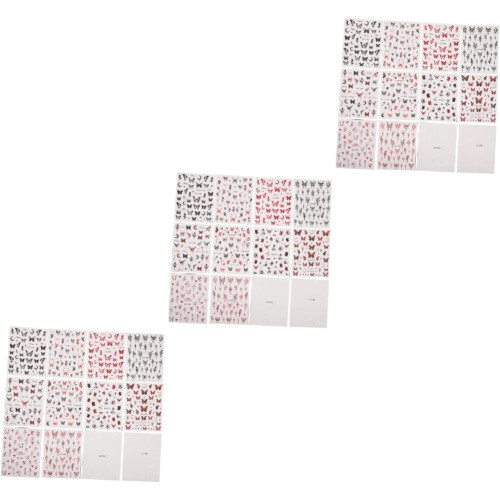 3sets Decorative Nail Stickers Nail Decorations for Art Stickers 12sheets*3