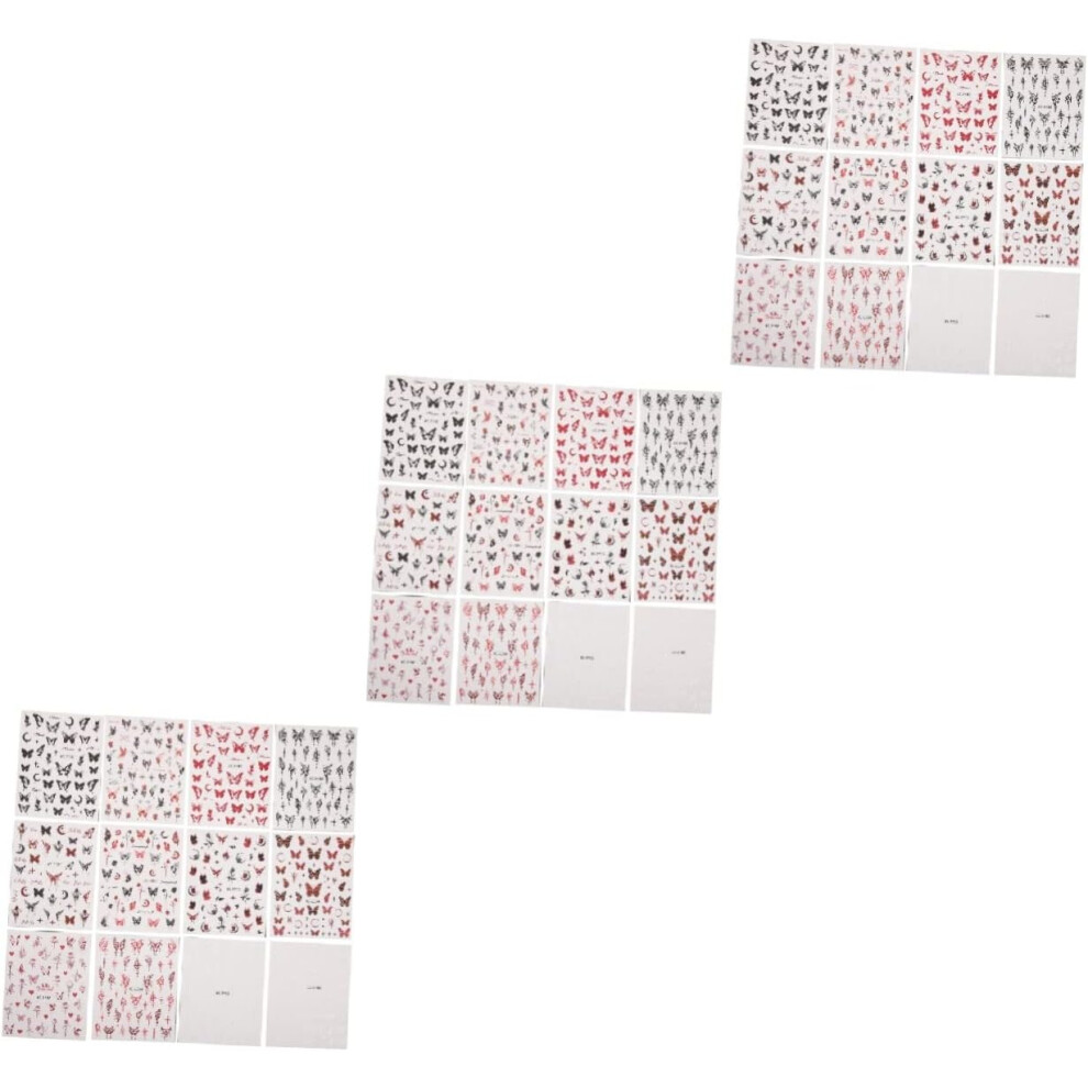 Hkhbjs 3Sets Decorative Nail Stickers Nail Decorations For Art Stickers 12Sheets*3
