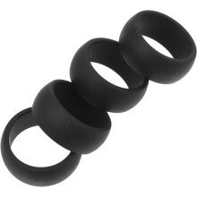 Silikon-Sportringe, 4er-Pack, atmungsaktive Schutzringe für Herren, schwarz, Größe 9, für Fitnessstudio und Outdoor-Aktivitäten