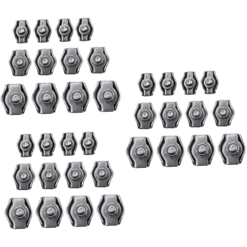 36Pcs Stainless Wire Rope Connector Single Clips For Wires Splicer Cable Clamp 5455468333842